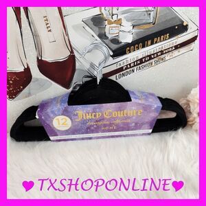 ❣️❣️{Juicy Couture } Set of 10 black velvet hangers 👗👗